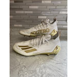 Adidas White and Gold Football Cleats Size 14